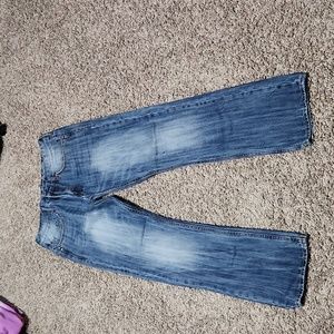 Buffalo 33x32 blue faded slim straight jeans